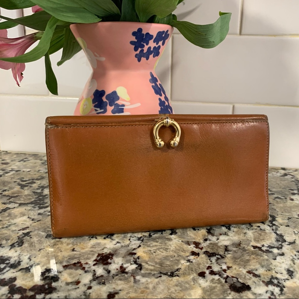 😍 GUCCI Tan Calfskin Horsebit Long Wallet 💯 AUTH
